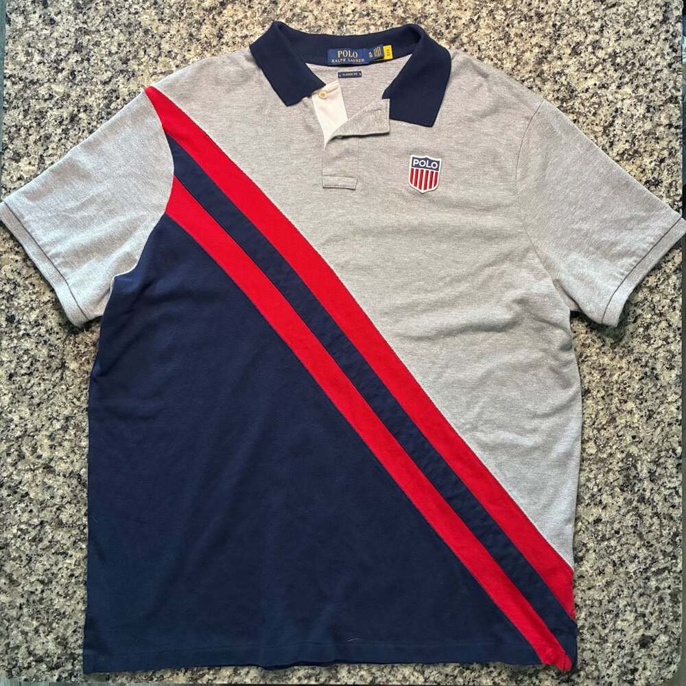 Polo Ralph Lauren Men's Classic Fit Shield Logo Colorblock Polo Shirt